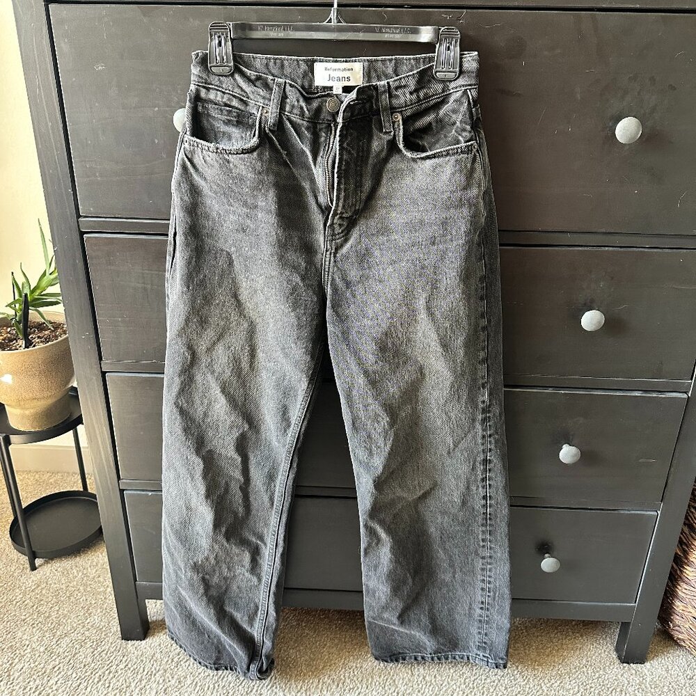 Reformation Wilder High Rise Wide Leg Cropped Jeans